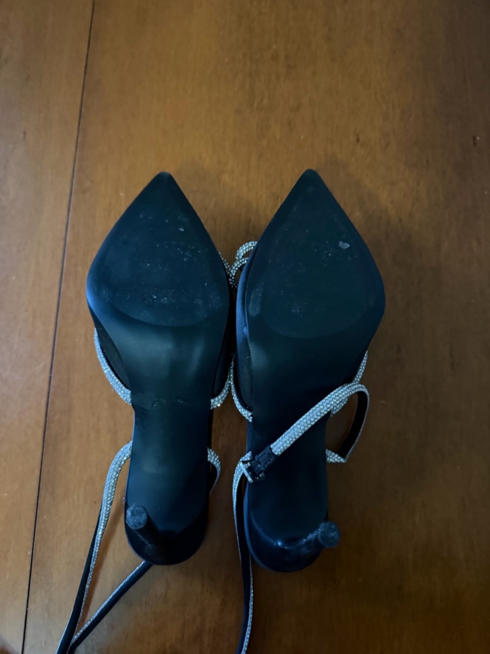 Steve Madden Black Pointed-Toe Slingback Mules with Crystal Bow - Picture 3 of 5